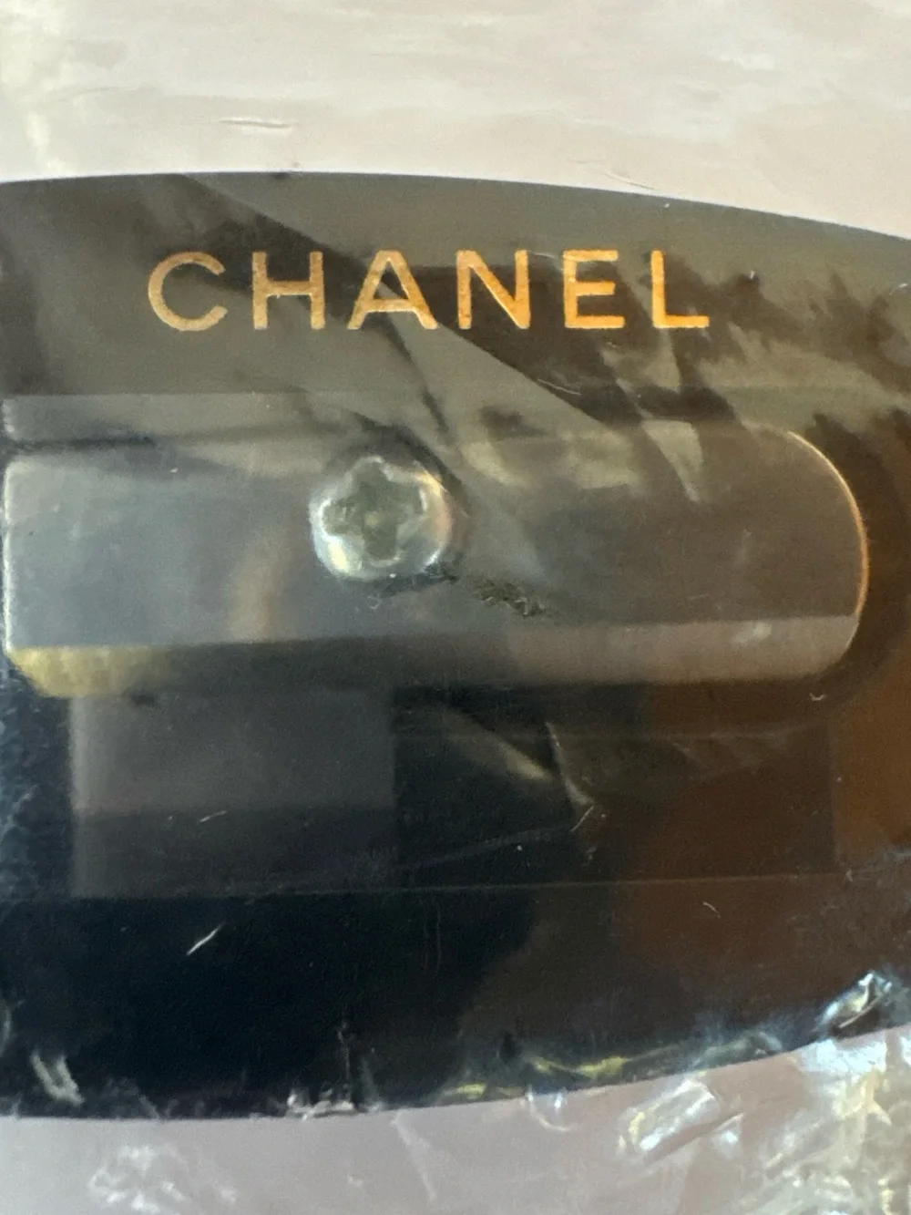 CHANEL Black Pencil Sharpener with Logo with cleanup pick new